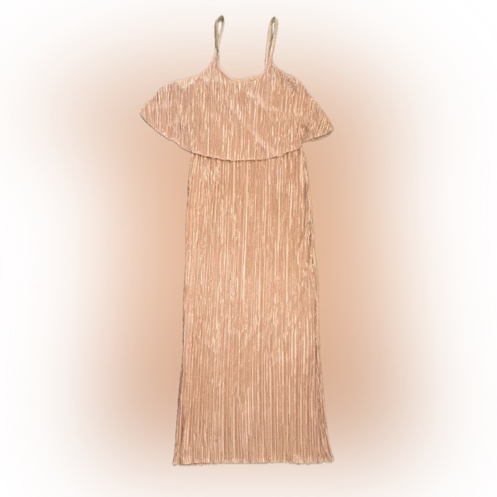 Champagne semi-formal unworn dress. Size 8.